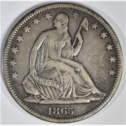 1865-S SEATED LIBERTY HALF XF