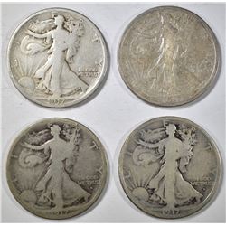 4-BETTER DATE WALKING LIBERTY HALF DOLLARS: