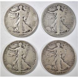 4-BETTER DATE WALKING LIBERTY HALF DOLLARS: