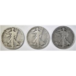 3-BETTER DATE WALKING LIBERTY HALF DOLLARS