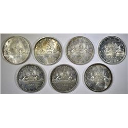 7-1966 CANADIAN SILVER DOLLARS BU & CH BU