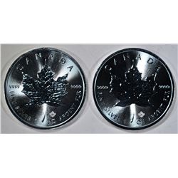 2-2017 BU CANADIAN 1-Oz SILVER MAPLE LEAF COINS