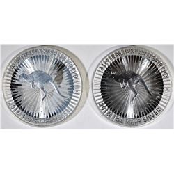 2-BU 2016 AUSTRALIA 1-Oz SILVER KANGAROO COINS
