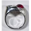 Image 1 : 14K WHITE GOLD WOMAN'S RING WITH STONES- SEE PICS
