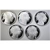 Image 1 : 5-2015 INDIAN/BUFFALO ONE OUNCE .999 SILVER ROUNDS