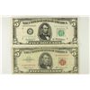 Image 1 : 1950-B $5 FRN AND 1963 $5 US NOTE GREEN & RED