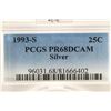 Image 3 : 1993-S WASHINGTON SILVER QUARTER PCGS PR68 DCAM