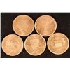 Image 1 : 5 ASSORTED ONE HALF OUNCE .999 COPPER ROUNDS