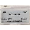 Image 3 : 1964 90% SILVER KENNEDY HALF DOLLAR PCGS PR69
