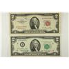 Image 1 : 1953 $2 US NOTE & 1976 $2 FRN RED & GREEN SEALS