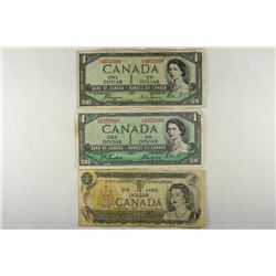 2-1954 & 1-1973 CANADA $1 BILLS