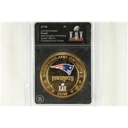 2016 AUTHENTICATED PROOF NEW ENGLAND PATRIOTS