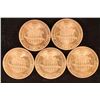 Image 2 : 5 ASSORTED PATRICK MINT 1/2 OUNCE .999 COPPER