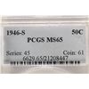 Image 3 : 1946--S WALKING LIBERTY HALF DOLLAR PCGS MS65