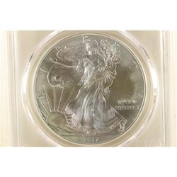 2017 AMERICAN SILVER EAGLE PCGS MS70 SIGNED BY