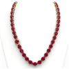 Image 3 : 170 ctw Ruby & Diamond Micro Eternity Necklace 14k Yellow Gold