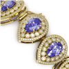 Image 3 : 50.04 ctw Tanzanite & Diamond Victorian Bracelet 14K Yellow Gold