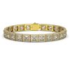 Image 1 : 18.24 ctw Princess Cut Diamond Micro Pave Bracelet 18K Yellow Gold