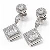 Image 3 : 3.34 ctw Princess Diamond Earrings 18K White Gold