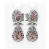 Image 1 : 12.13 ctw Morganite & Diamond Earrings 18K White Gold