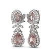 Image 2 : 12.13 ctw Morganite & Diamond Earrings 18K White Gold