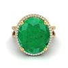 Image 1 : 12 ctw Emerald & Micro Pave VS/SI Diamond Ring 18k Yellow Gold