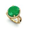 Image 2 : 12 ctw Emerald & Micro Pave VS/SI Diamond Ring 18k Yellow Gold
