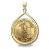 Image 1 : 2018 1 oz Gold Eagle Teardrop Pendant (Prong Bezel)