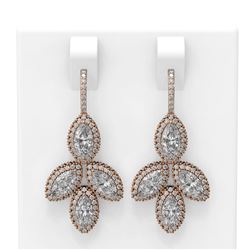 4.57 ctw Marquise Diamond Earrings 18K Rose Gold