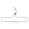 Image 1 : Sterling Silver Womens Round Diamond Linked Heart Bracelet 1/10 Cttw