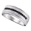 Image 1 : Sterling Silver Mens Round Black Color Enhanced Diamond Roped Band Ring 1/2 Cttw