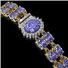 Image 3 : 17.83 ctw Tanzanite & Diamond Bracelet 14K Yellow Gold