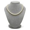 Image 1 : Natural Color, Untreated White Hanadama Akoya Pearl Necklace, 8.5-9.0mm