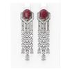 Image 1 : 13.73 ctw Ruby & Diamond Earrings 18K White Gold