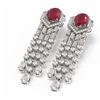 Image 3 : 13.73 ctw Ruby & Diamond Earrings 18K White Gold