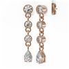 Image 3 : 2.5 ctw Pear Cut Diamond Designer Earrings 18K Rose Gold