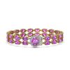 Image 1 : 24.82 ctw Amethyst & Diamond Bracelet 14K Yellow Gold