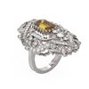 Image 1 : 6.02 ctw Canary Citrine & Diamond Ring 18K White Gold