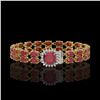 Image 1 : 19.85 ctw Ruby & Diamond Bracelet 14K Yellow Gold