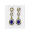 Image 1 : 10.92 ctw Sapphire & Diamond Earrings 18K Yellow Gold