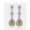 Image 1 : 10.27 ctw Canary Citrine & Diamond Earrings 18K White Gold