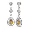 Image 2 : 10.27 ctw Canary Citrine & Diamond Earrings 18K White Gold