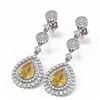 Image 3 : 10.27 ctw Canary Citrine & Diamond Earrings 18K White Gold
