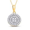 Image 1 : 10kt Yellow Gold Womens Round Diamond Circle Cluster Pendant 1/4 Cttw