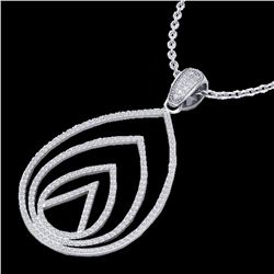 1.25 ctw Micro Pave VS/SI Diamond Designer Necklace 18k White Gold