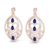 Image 1 : 7 ctw Tanzanite & Micro Pave Diamond Heart Earrings 14k Rose Gold
