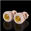 Image 1 : 1.55 ctw Intense Fancy Yellow Diamond Art Deco Earrings 18k Rose Gold