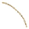 Image 2 : 14k Yellow Gold Textured Oval Link Bracelet - 7.75 in.