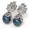 Image 3 : 3.13 ctw Diamond & Pearl Earrings 18K White Gold