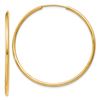 Image 1 : 14k Solid Gold 1.5 mm Polished Round Endless Hoop Earrings